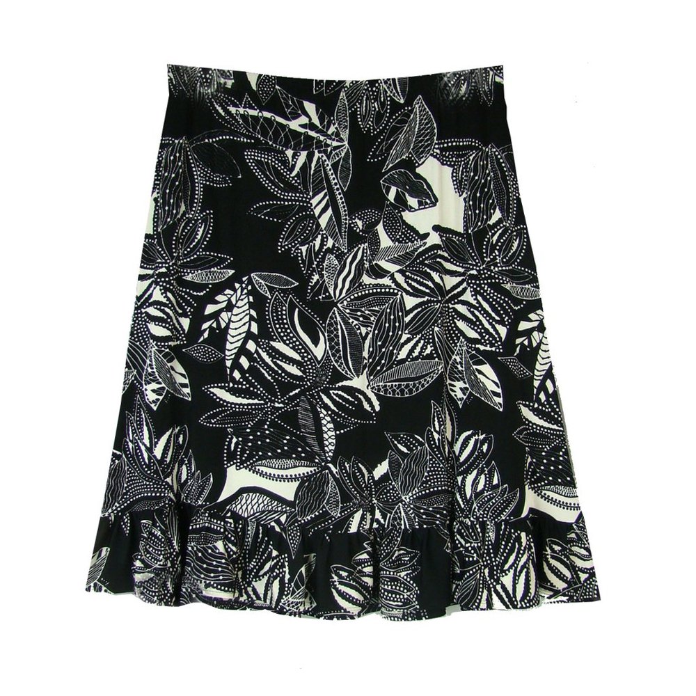 Slinky Travel Knit Frilled A-line Skirt 1X Plus Sz